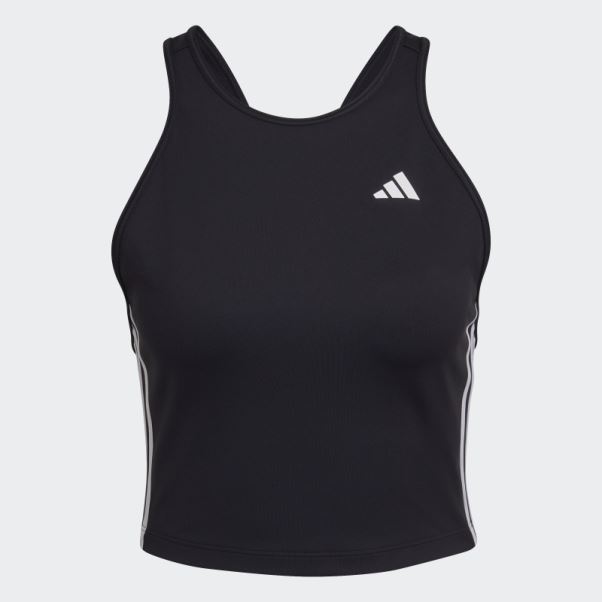 Débardeur Court Adidas Aeroready Made For Training à 3 Bandes Noir