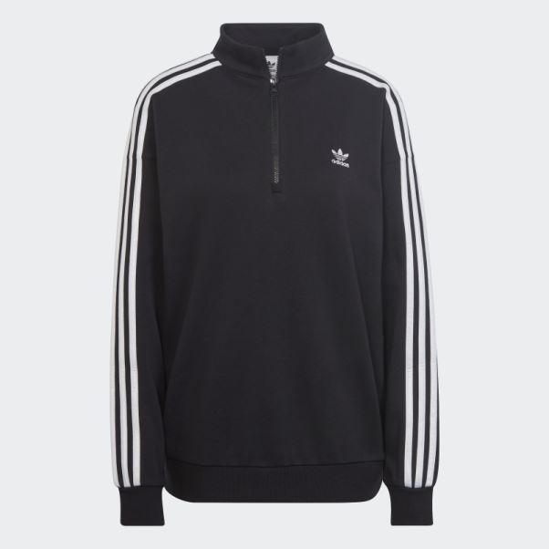 Sweat Adidas Adicolor Trefoil Quart Zip Noir