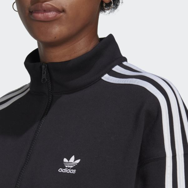 Sweat Adidas Adicolor Trefoil Quart Zip Noir