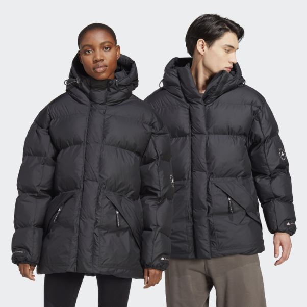 Veste D'hiver Matelassée Mi-longue Adidas By Stella Mccartney Noir