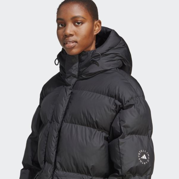 Veste D'hiver Matelassée Mi-longue Adidas By Stella Mccartney Noir