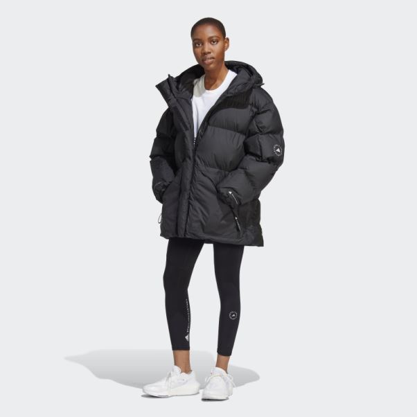 Veste D'hiver Matelassée Mi-longue Adidas By Stella Mccartney Noir
