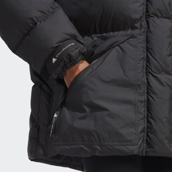 Veste D'hiver Matelassée Mi-longue Adidas By Stella Mccartney Noir