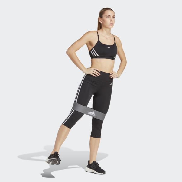 Legging 3/4 Taille Haute 3 Bandes Train Essentials Noir Adidas