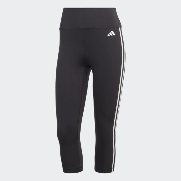 Legging 3/4 Taille Haute 3 Bandes Train Essentials Noir Adidas