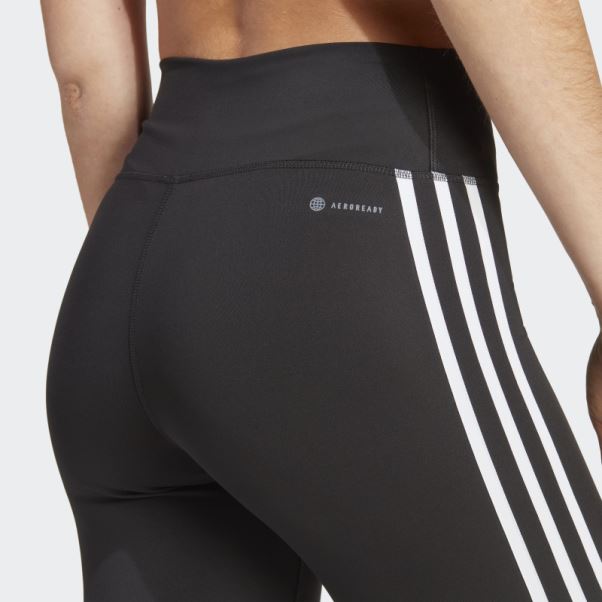 Legging 3/4 Taille Haute 3 Bandes Train Essentials Noir Adidas