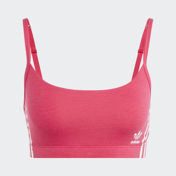 Bralette Scoop En Coton Adidas Adicolor Comfort Flex Rose Vif