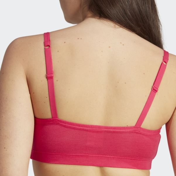 Bralette Scoop En Coton Adidas Adicolor Comfort Flex Rose Vif