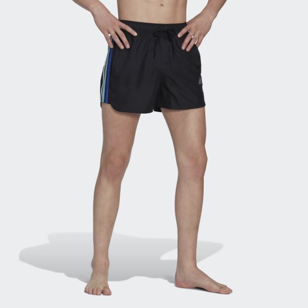 Adidas Short De Bain Rétro Fendu Très Court Noir
