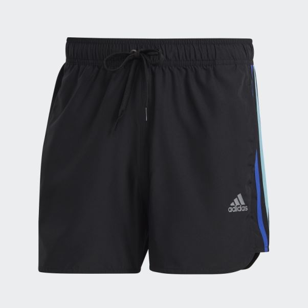 Adidas Short De Bain Rétro Fendu Très Court Noir