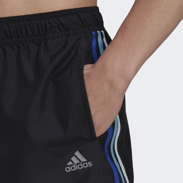 Adidas Short De Bain Rétro Fendu Très Court Noir