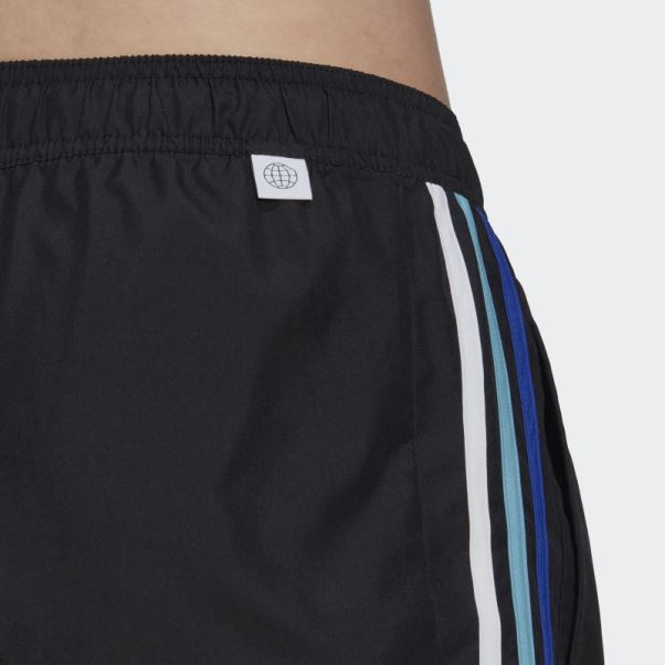 Adidas Short De Bain Rétro Fendu Très Court Noir