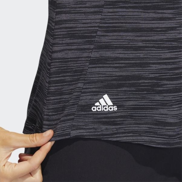 Adidas Polo à Manches Courtes Teint Dans L'espace Noir