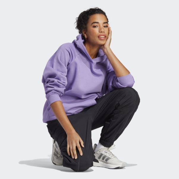 Sweat à Capuche Boyfriend Violet Adidas All Szn Polaire