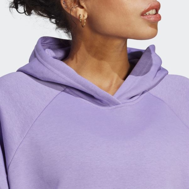 Sweat à Capuche Boyfriend Violet Adidas All Szn Polaire