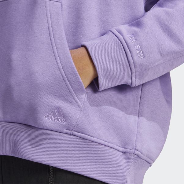 Sweat à Capuche Boyfriend Violet Adidas All Szn Polaire