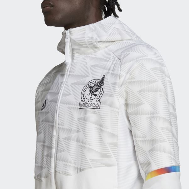 Adidas Mexico Game Day Sweat à Capuche De Voyage Entièrement Zippé Blanc