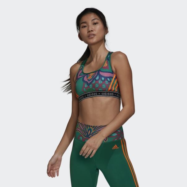 Soutien-gorge à Maintien Moyen Bold Green Farm Rio Adidas