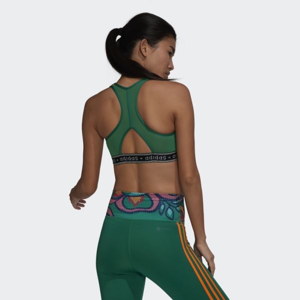 Soutien-gorge à Maintien Moyen Bold Green Farm Rio Adidas