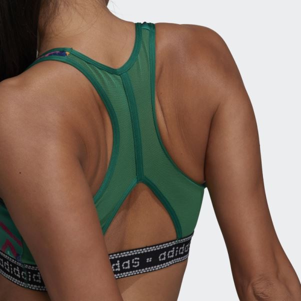 Soutien-gorge à Maintien Moyen Bold Green Farm Rio Adidas