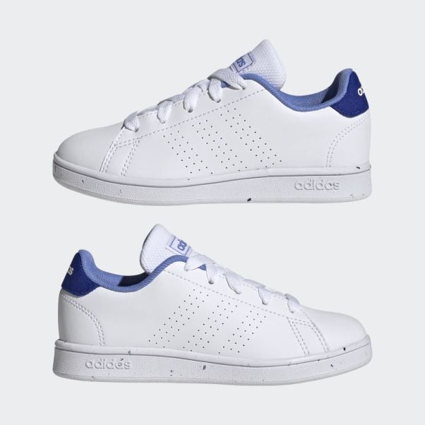 Adidas Chaussures De Lacet De Court De Style De Vie Avantage Blanc