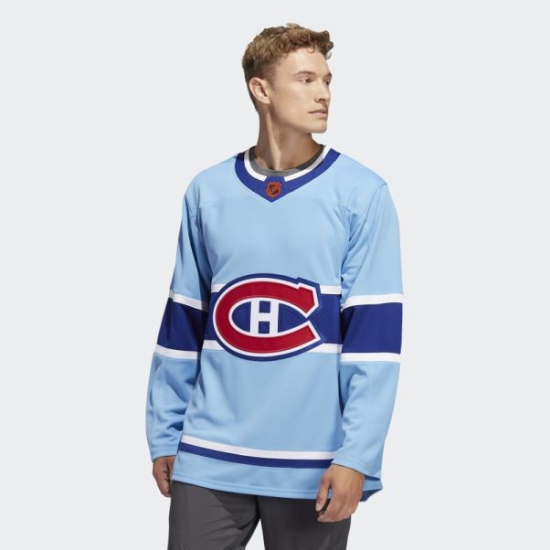 Chandail Canadien Authentique Avec Mot-symbole Inversé Adidas Bleu Ciel 10