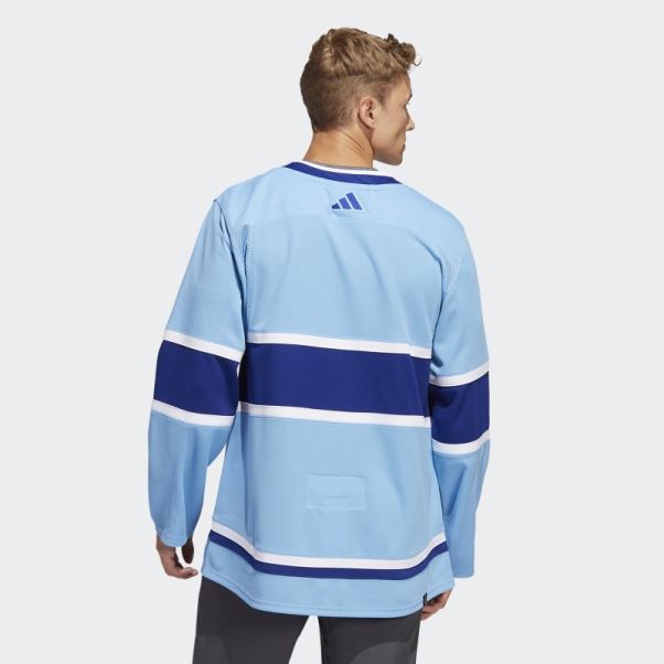 Chandail Canadien Authentique Avec Mot-symbole Inversé Adidas Bleu Ciel 10