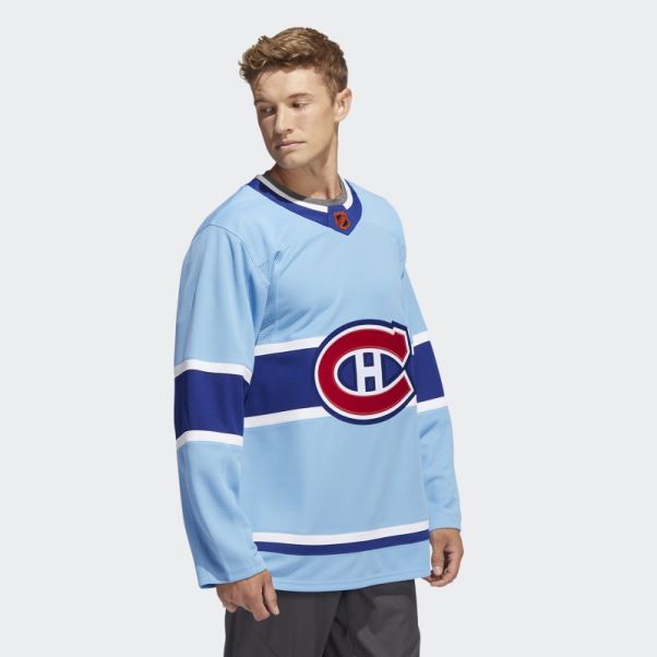 Chandail Canadien Authentique Avec Mot-symbole Inversé Adidas Bleu Ciel 10