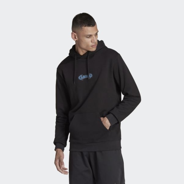 Sweat à Capuche Adidas Campus Graphique Noir