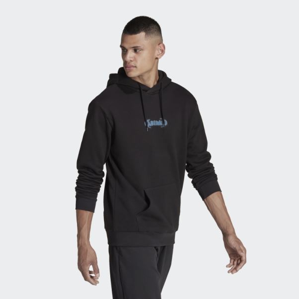 Sweat à Capuche Adidas Campus Graphique Noir