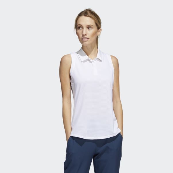 Polo Adidas Sans Manches Blanc