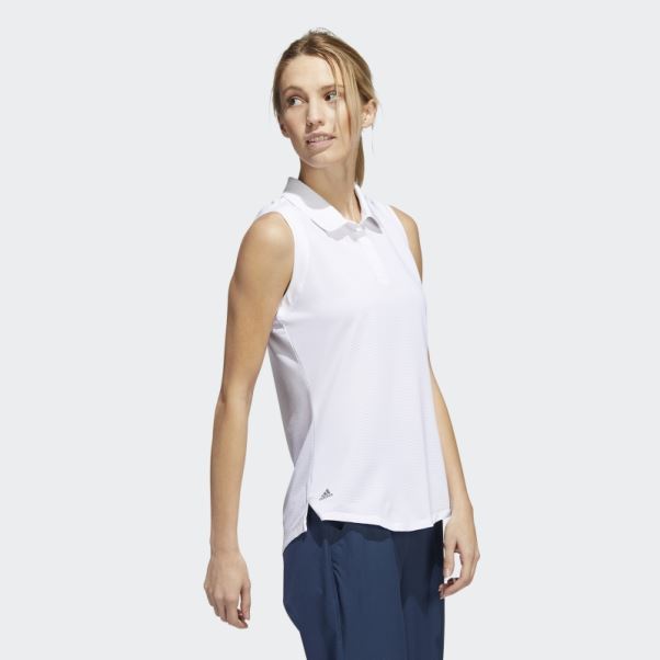 Polo Adidas Sans Manches Blanc