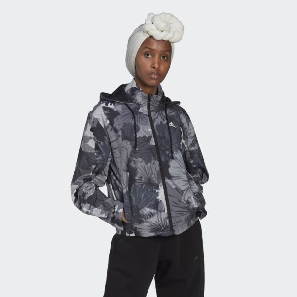 Veste Tissée à Imprimé Intégral Adidas Noir