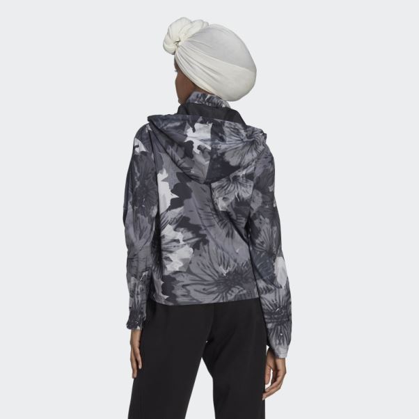 Veste Tissée à Imprimé Intégral Adidas Noir