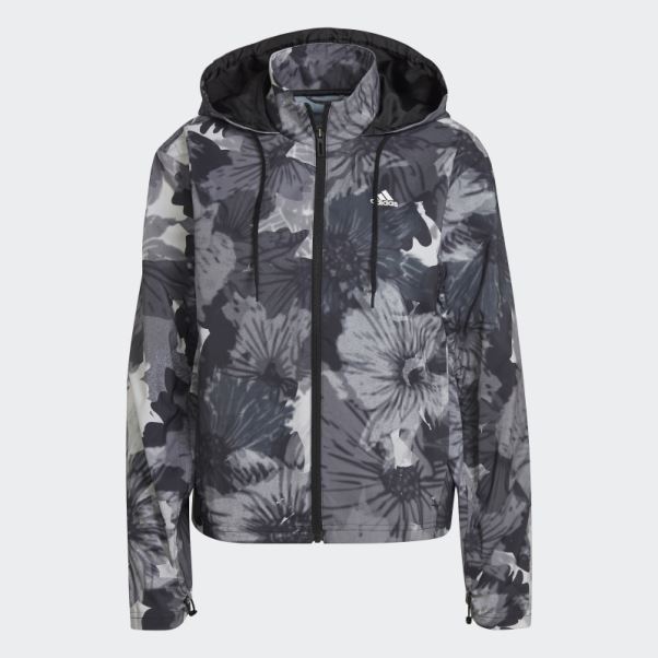 Veste Tissée à Imprimé Intégral Adidas Noir