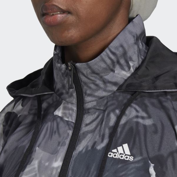 Veste Tissée à Imprimé Intégral Adidas Noir