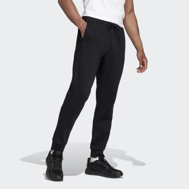 Pantalon Adidas Essentials French Terry à 3 Bandes Et Poignets Fuselés Noir