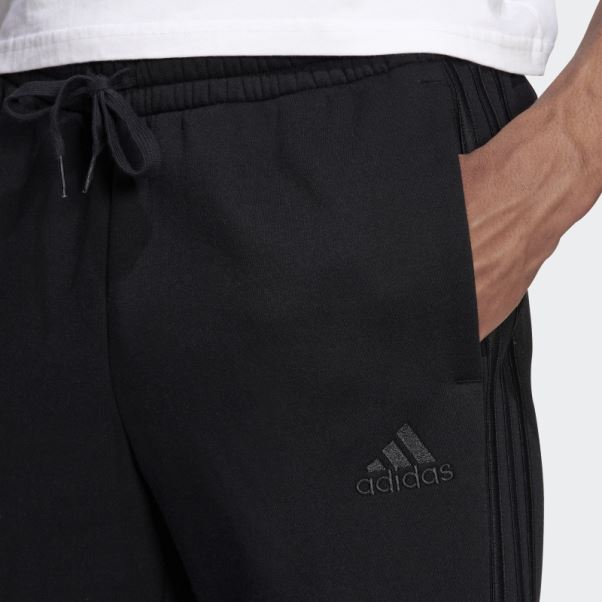 Pantalon Adidas Essentials French Terry à 3 Bandes Et Poignets Fuselés Noir