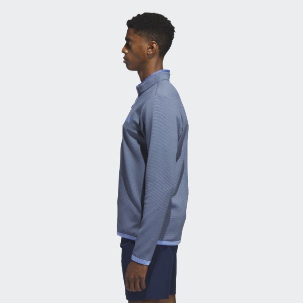Pull De Golf Adidas Microdot 1/4-zip Bleu Marine