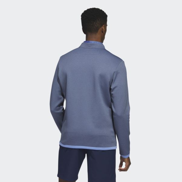 Pull De Golf Adidas Microdot 1/4-zip Bleu Marine