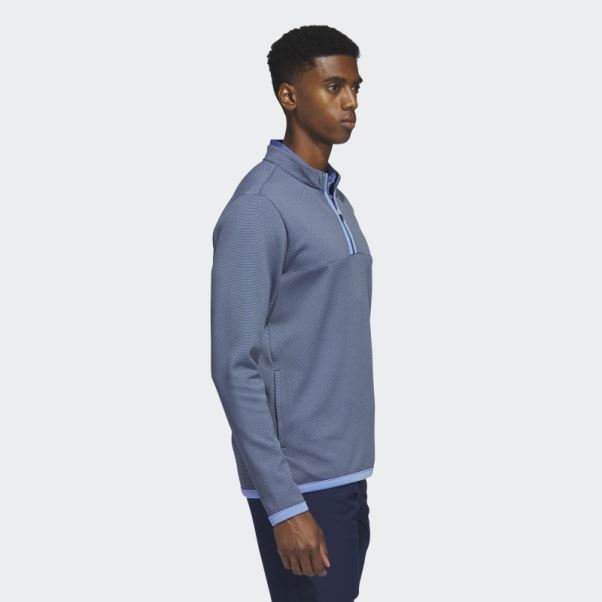 Pull De Golf Adidas Microdot 1/4-zip Bleu Marine