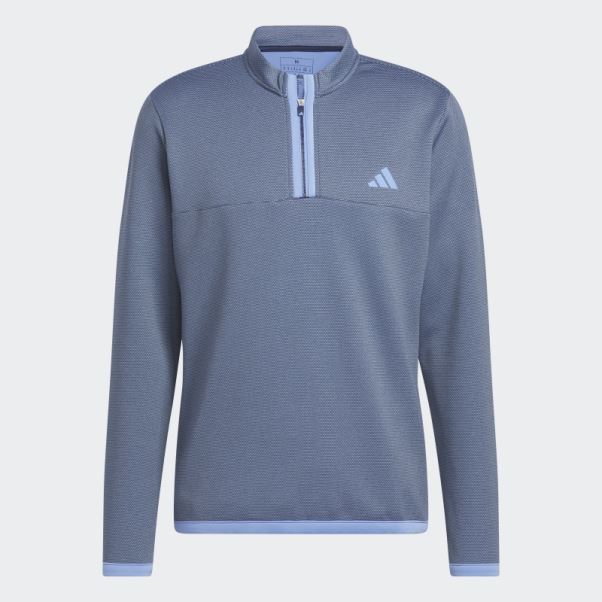 Pull De Golf Adidas Microdot 1/4-zip Bleu Marine