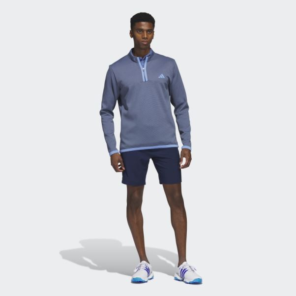 Pull De Golf Adidas Microdot 1/4-zip Bleu Marine