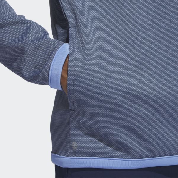 Pull De Golf Adidas Microdot 1/4-zip Bleu Marine