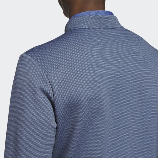Pull De Golf Adidas Microdot 1/4-zip Bleu Marine