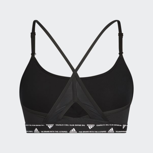 Soutien-gorge Adidas Aeroreact Training Light-support 3-stripes Noir Chaud