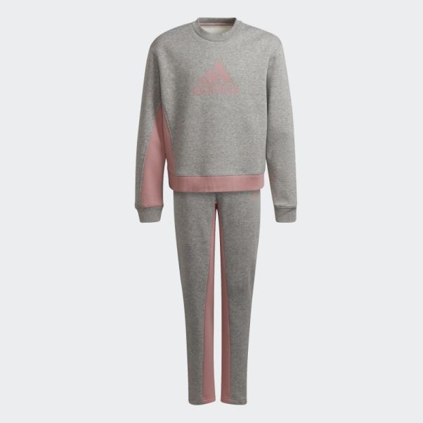 Badge Of Sport Survetement Coton Adidas Gris Moyen
