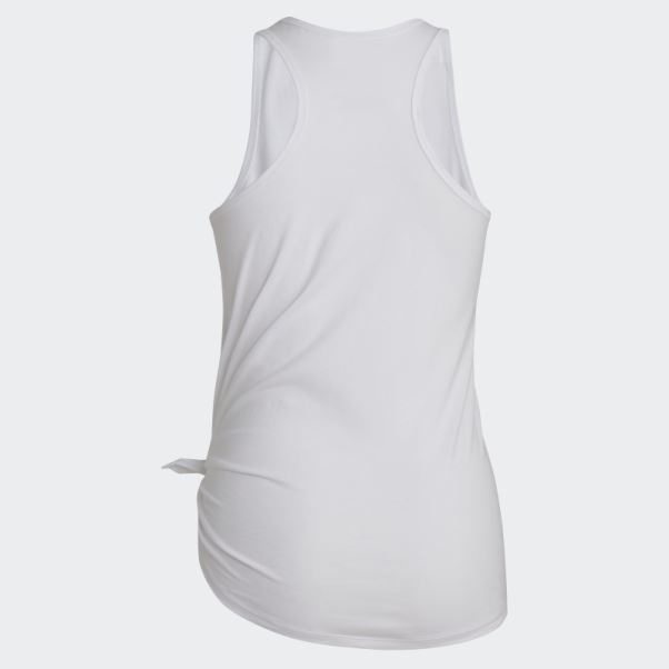 Adidas Débardeur Blanc Noué Sur Le Devant