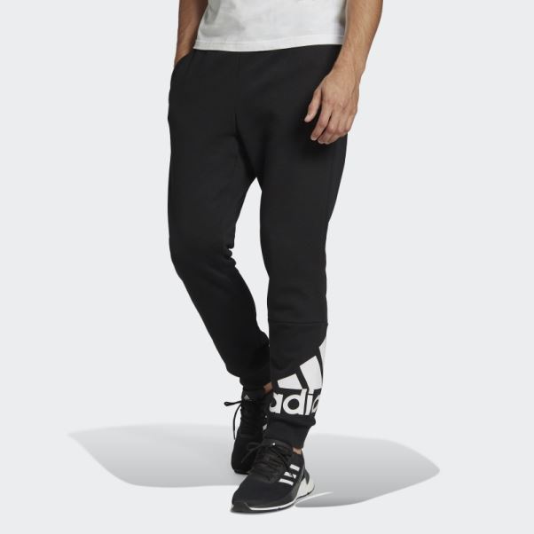 Pantalon Adidas Essentials Fleece Tapered Cuff Logo Noir
