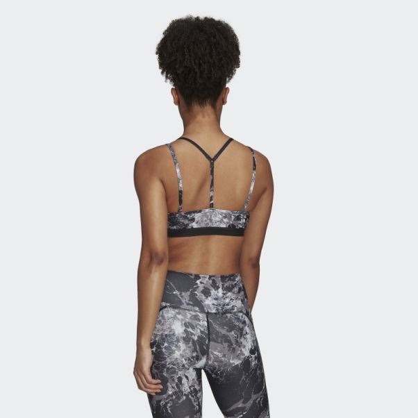 Yoga Essentials Soutien-gorge Imprimé Allover Light-support Studio Noir Adidas